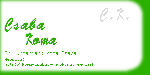 csaba koma business card